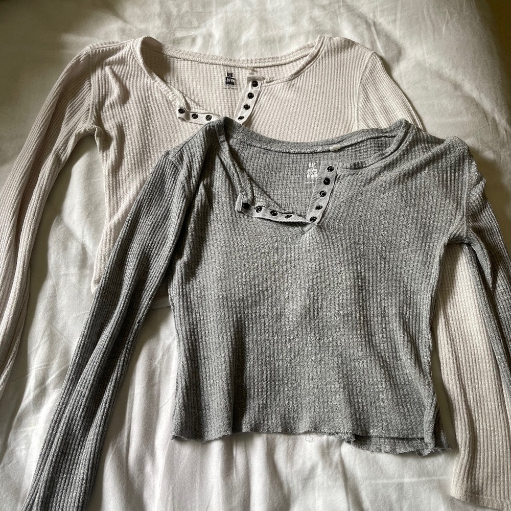 Two Me To We long sleeve Waffle Knit tops
